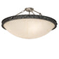 Meyda Lighting Dionne 31" 3-Light Gunmetal Semi-flush Mount Light With Ivory Linen Idalight Shade