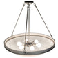 Meyda Lighting Dionne 31" 6-Light Blackened Pewter Inverted Pendant Light With White Angelwing Idalight Shade
