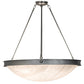Meyda Lighting Dionne 31" 6-Light Blackened Pewter Inverted Pendant Light With White Angelwing Idalight Shade
