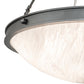 Meyda Lighting Dionne 31" 6-Light Blackened Pewter Inverted Pendant Light With White Angelwing Idalight Shade