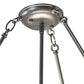 Meyda Lighting Dionne 31" 6-Light Blackened Pewter Inverted Pendant Light With White Angelwing Idalight Shade