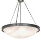 Meyda Lighting Dionne 31" 6-Light Blackened Pewter Inverted Pendant Light With White Angelwing Idalight Shade
