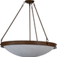 Meyda Lighting Dionne 31" 6-Light Rustic Iron Inverted Pendant Light With Fleshtone Idalight Shade Glass