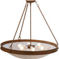 Meyda Lighting Dionne 31" 6-Light Rustic Iron Inverted Pendant Light With Fleshtone Idalight Shade Glass