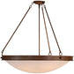 Meyda Lighting Dionne 31" 6-Light Rustic Iron Inverted Pendant Light With Fleshtone Idalight Shade Glass