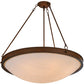 Meyda Lighting Dionne 31" 6-Light Rustic Iron Inverted Pendant Light With Fleshtone Idalight Shade Glass
