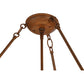 Meyda Lighting Dionne 31" 6-Light Rustic Iron Inverted Pendant Light With Fleshtone Idalight Shade Glass