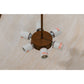 Meyda Lighting Dionne 31" 6-Light Rustic Iron Inverted Pendant Light With Fleshtone Idalight Shade Glass