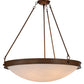 Meyda Lighting Dionne 31" 6-Light Rustic Iron Inverted Pendant Light With Fleshtone Idalight Shade Glass