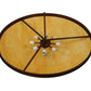 Meyda Lighting Dionne 36" 8-Light Rustic Iron Inverted Pendant Light With Tawnyrock Idalight Shade Glass