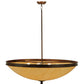 Meyda Lighting Dionne 36" 8-Light Rustic Iron Inverted Pendant Light With Tawnyrock Idalight Shade Glass