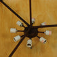 Meyda Lighting Dionne 36" 8-Light Rustic Iron Inverted Pendant Light With Tawnyrock Idalight Shade Glass