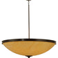 Meyda Lighting Dionne 36" 8-Light Rustic Iron Inverted Pendant Light With Tawnyrock Idalight Shade Glass