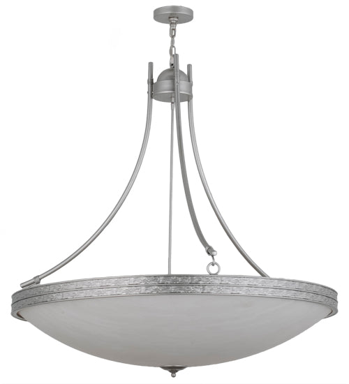 Meyda Lighting Dionne 48" 8-Light Nickel Powder Coat Pendant Light With Whitestone Idalight Shade Glass