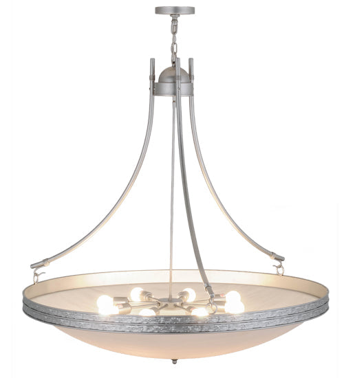 Meyda Lighting Dionne 48" 8-Light Nickel Powder Coat Pendant Light With Whitestone Idalight Shade Glass