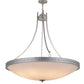 Meyda Lighting Dionne 48" 8-Light Nickel Powder Coat Pendant Light With Whitestone Idalight Shade Glass