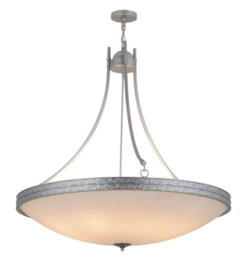 Meyda Lighting Dionne 48" 8-Light Nickel Powder Coat Pendant Light With Whitestone Idalight Shade Glass