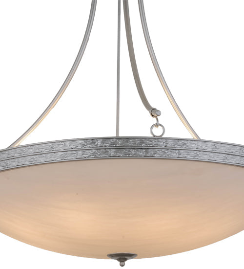 Meyda Lighting Dionne 48" 8-Light Nickel Powder Coat Pendant Light With Whitestone Idalight Shade Glass