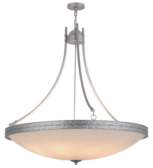 Meyda Lighting Dionne 48" 8-Light Nickel Powder Coat Pendant Light With Whitestone Idalight Shade Glass