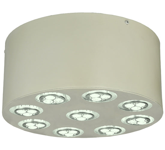 Meyda Lighting Discovery 12" 9-Light LED Pewter Flush Mount Light With White Shade
