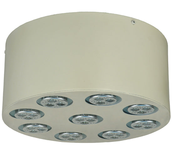 Meyda Lighting Discovery 12" 9-Light LED Pewter Flush Mount Light With White Shade