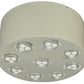 Meyda Lighting Discovery 12" 9-Light LED Pewter Flush Mount Light With White Shade