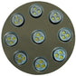 Meyda Lighting Discovery 12" 9-Light LED Pewter Flush Mount Light With White Shade