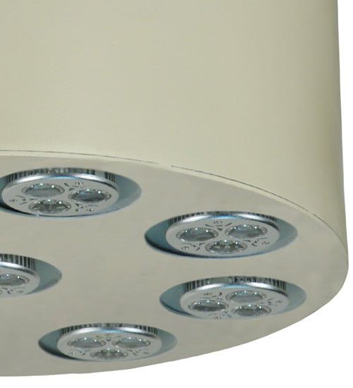 Meyda Lighting Discovery 12" 9-Light LED Pewter Flush Mount Light With White Shade