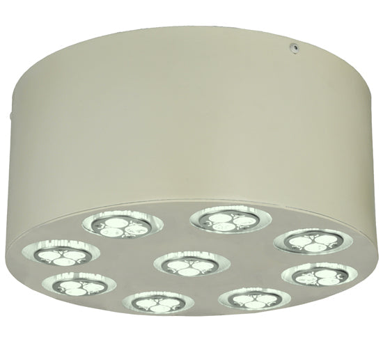 Meyda Lighting Discovery 12" 9-Light LED Pewter Flush Mount Light With White Shade