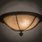 Meyda Lighting Dominga 16" 3-Light Chestnut Flush Mount Light With Beige Turisomo Art Shade Glass