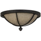 Meyda Lighting Dominga 16" 3-Light Chestnut Flush Mount Light With Beige Turisomo Art Shade Glass
