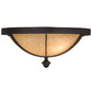 Meyda Lighting Dominga 16" 3-Light Chestnut Flush Mount Light With Beige Turisomo Art Shade Glass