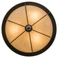 Meyda Lighting Dominga 16" 3-Light Chestnut Flush Mount Light With Beige Turisomo Art Shade Glass