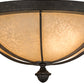 Meyda Lighting Dominga 16" 3-Light Chestnut Flush Mount Light With Beige Turisomo Art Shade Glass