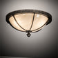 Meyda Lighting Dominga 16" 3-Light Golden Bronze Flush Mount Light With Creme Carrara Idalight Shade
