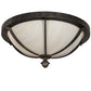 Meyda Lighting Dominga 16" 3-Light Golden Bronze Flush Mount Light With Creme Carrara Idalight Shade