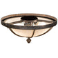 Meyda Lighting Dominga 16" 3-Light Golden Bronze Flush Mount Light With Creme Carrara Idalight Shade