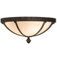 Meyda Lighting Dominga 16" 3-Light Golden Bronze Flush Mount Light With Creme Carrara Idalight Shade