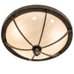 Meyda Lighting Dominga 16" 3-Light Golden Bronze Flush Mount Light With Creme Carrara Idalight Shade