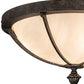 Meyda Lighting Dominga 16" 3-Light Golden Bronze Flush Mount Light With Creme Carrara Idalight Shade
