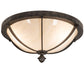 Meyda Lighting Dominga 16" 3-Light Golden Bronze Flush Mount Light With Creme Carrara Idalight Shade