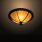 Meyda Lighting Dominga 16" 3-Light Wrought Iron Flush Mount Light With Beige Travertine Idalight Shade