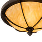 Meyda Lighting Dominga 16" 3-Light Wrought Iron Flush Mount Light With Beige Travertine Idalight Shade