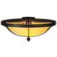 Meyda Lighting Dominga 20" 2-Light Blackwash Flush Mount Light With Beige Tawnyrock Idalight Shade Glass