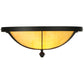 Meyda Lighting Dominga 20" 2-Light Blackwash Flush Mount Light With Beige Tawnyrock Idalight Shade Glass