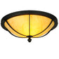 Meyda Lighting Dominga 20" 2-Light Blackwash Flush Mount Light With Beige Tawnyrock Idalight Shade Glass