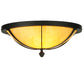 Meyda Lighting Dominga 20" 2-Light Blackwash Flush Mount Light With Beige Tawnyrock Idalight Shade Glass