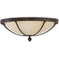 Meyda Lighting Dominga 20" 2-Light Classic Rust Flush Mount Light With Beige Sahara Taupe Idalight Shade Glass