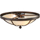 Meyda Lighting Dominga 20" 2-Light Classic Rust Flush Mount Light With Beige Sahara Taupe Idalight Shade Glass