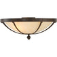 Meyda Lighting Dominga 20" 2-Light Classic Rust Flush Mount Light With Beige Sahara Taupe Idalight Shade Glass